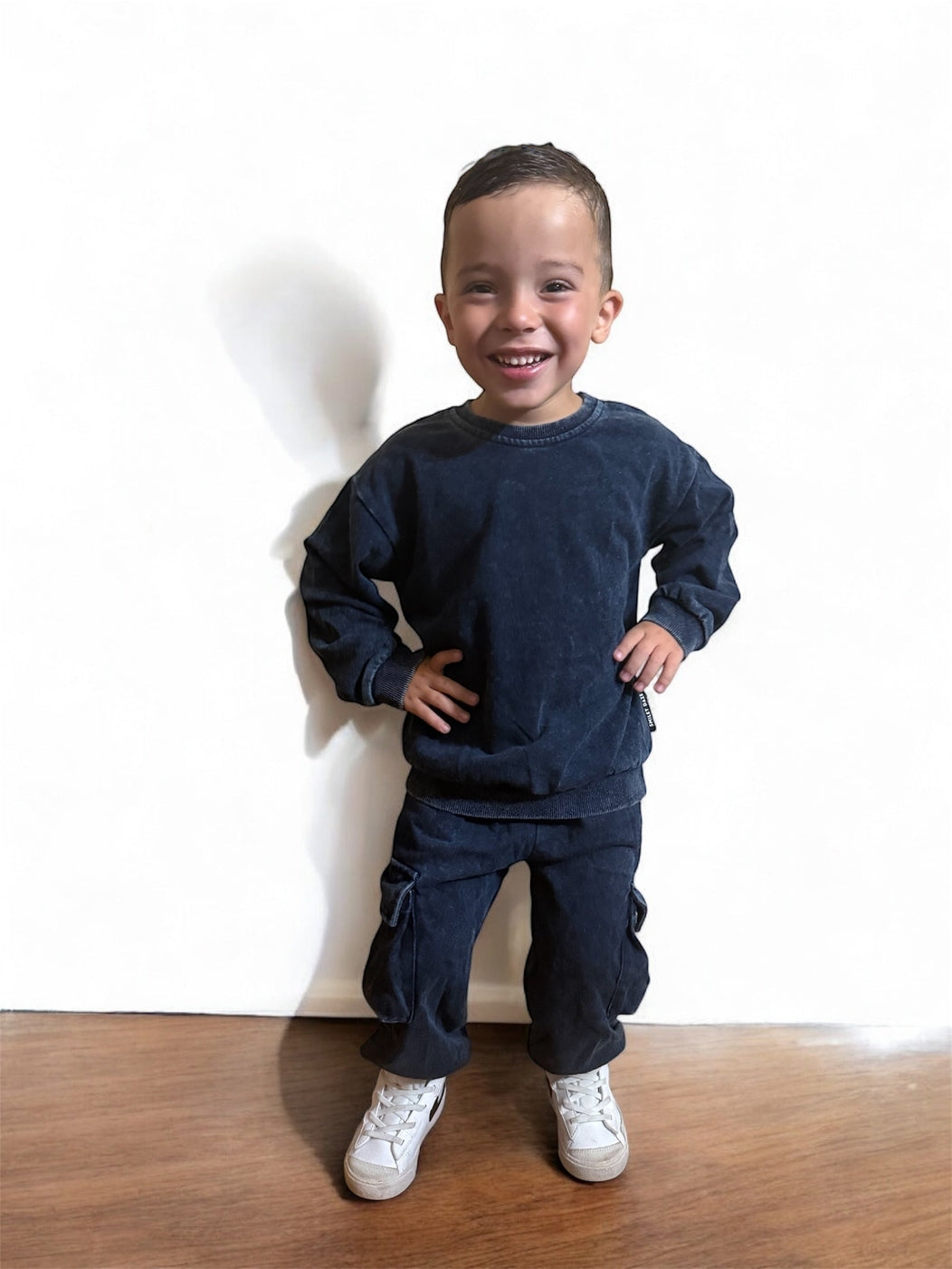 Denim Wash Cargo Sweatpants
