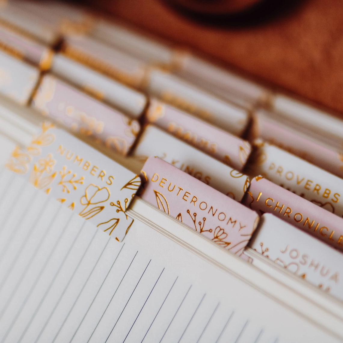 Gold Foil Bible Tabs- Dusty Pink