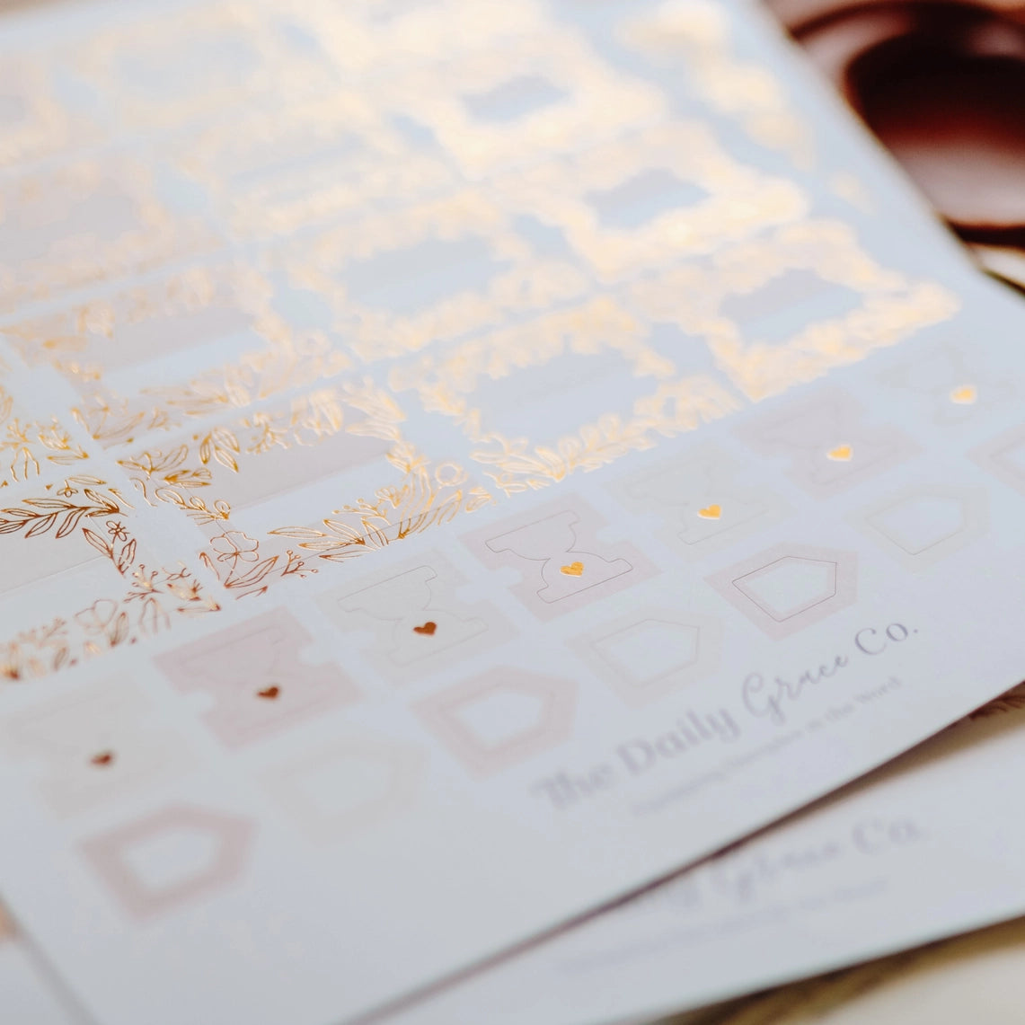 Gold Foil Bible Tabs- Dusty Pink