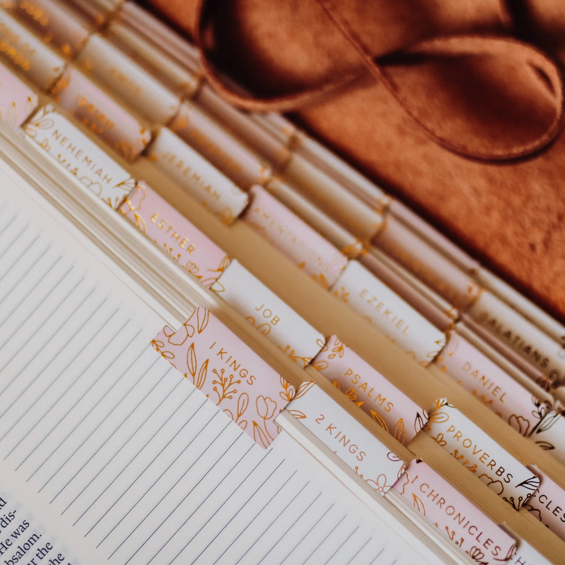 Gold Foil Bible Tabs- Dusty Pink