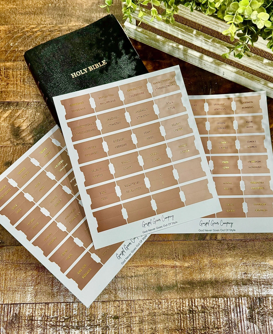Gold Foil Bible Tabs- Sand