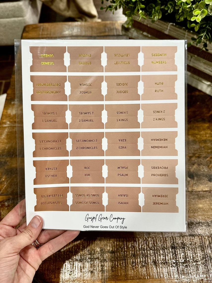 Gold Foil Bible Tabs- Sand