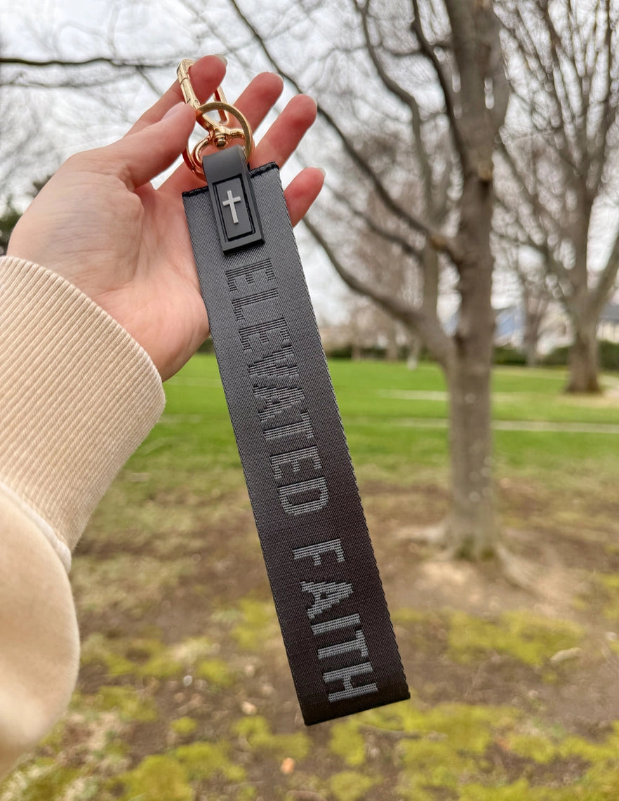 Elevated Faith Keychain- Black