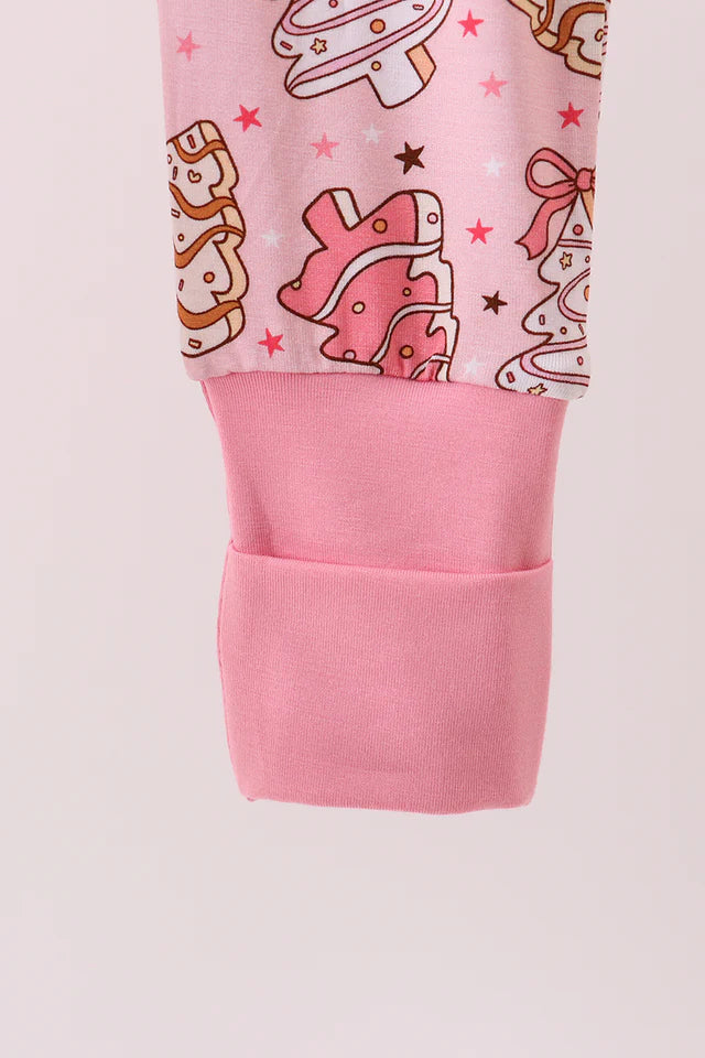 Pink Trees Christmas Jammies- Zippy
