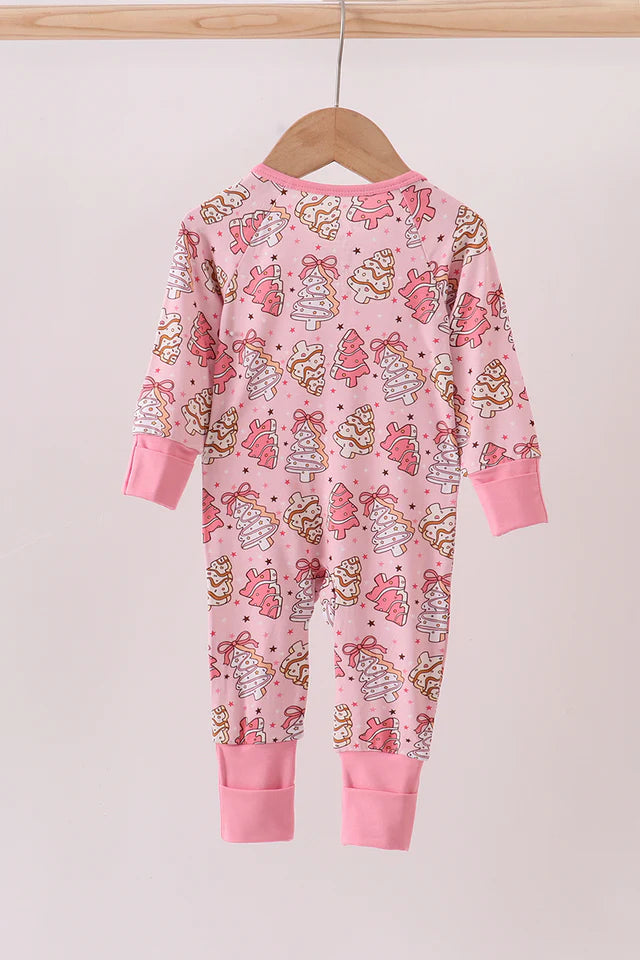Pink Trees Christmas Jammies- Zippy