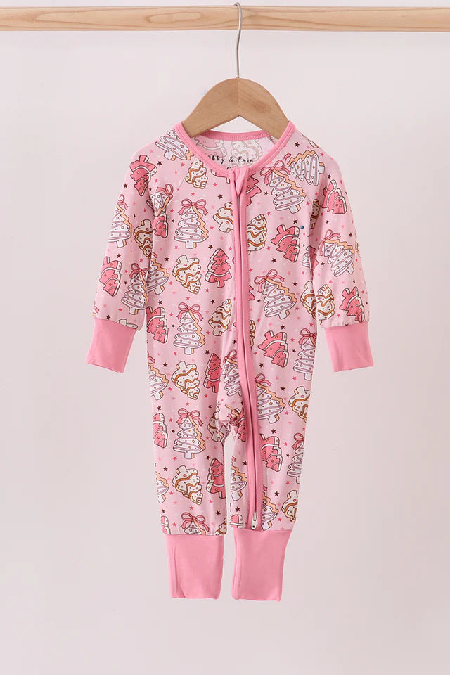 Pink Trees Christmas Jammies- Zippy