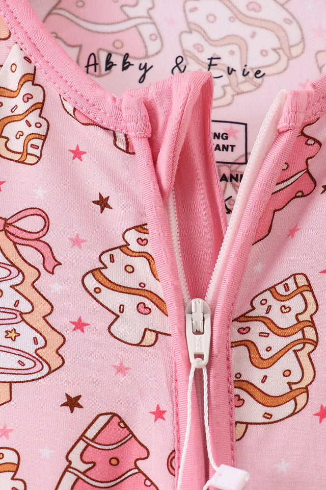 Pink Trees Christmas Jammies- Zippy