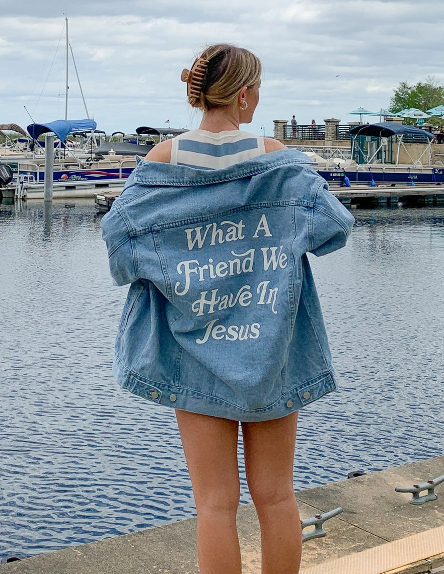 Friend in Jesus Denim Jacket-Adult