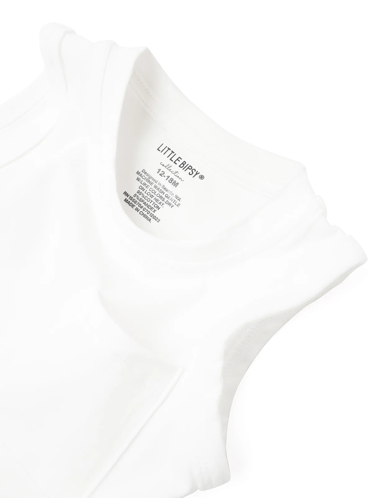 Little Bipsy Tank Onesie- White