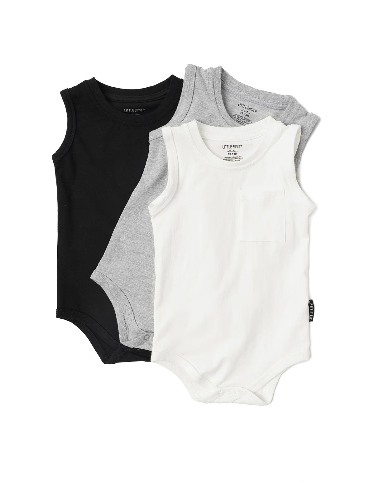 Little Bipsy Tank Onesie- White