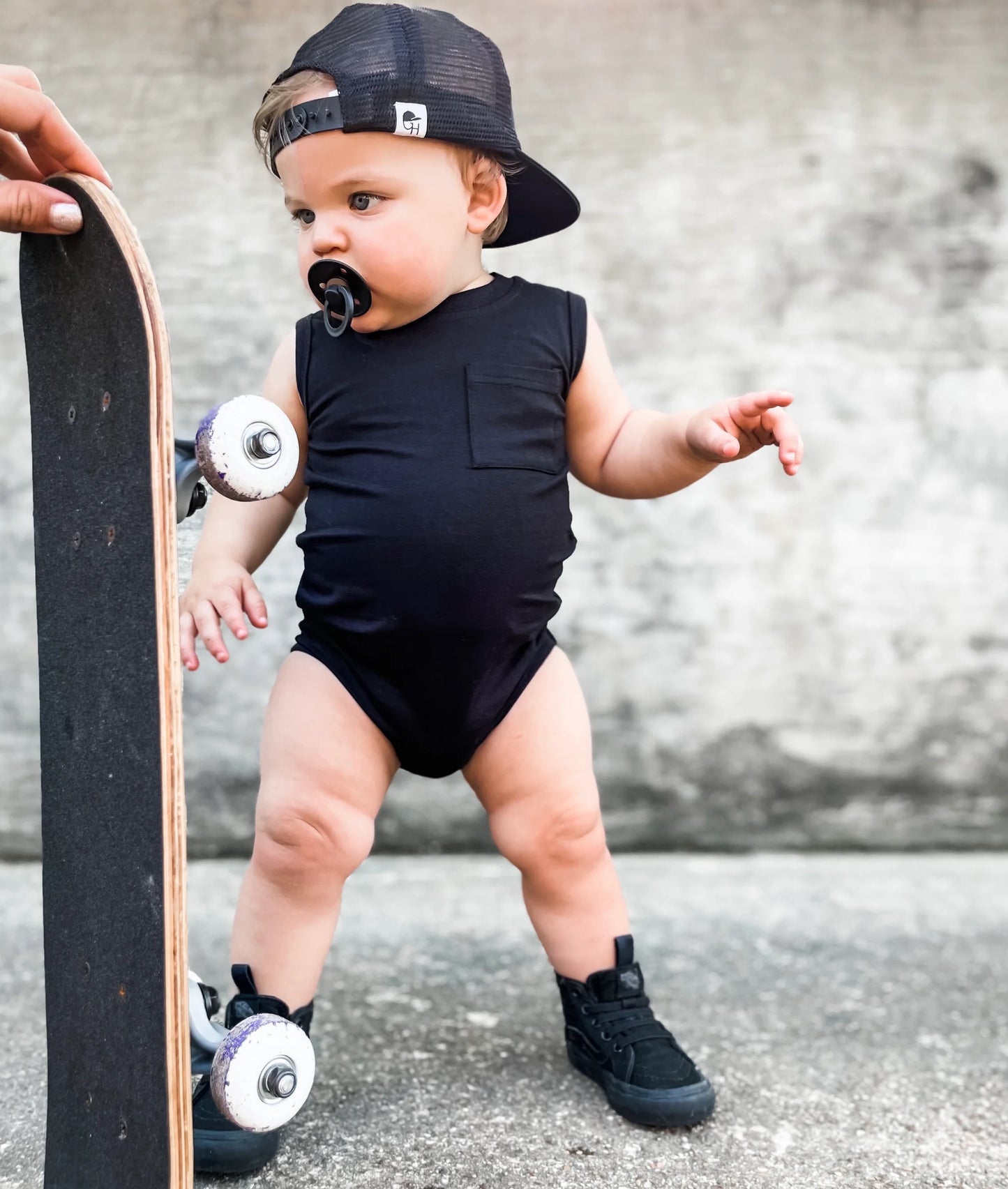 Little Bipsy Tank Onesie- Black