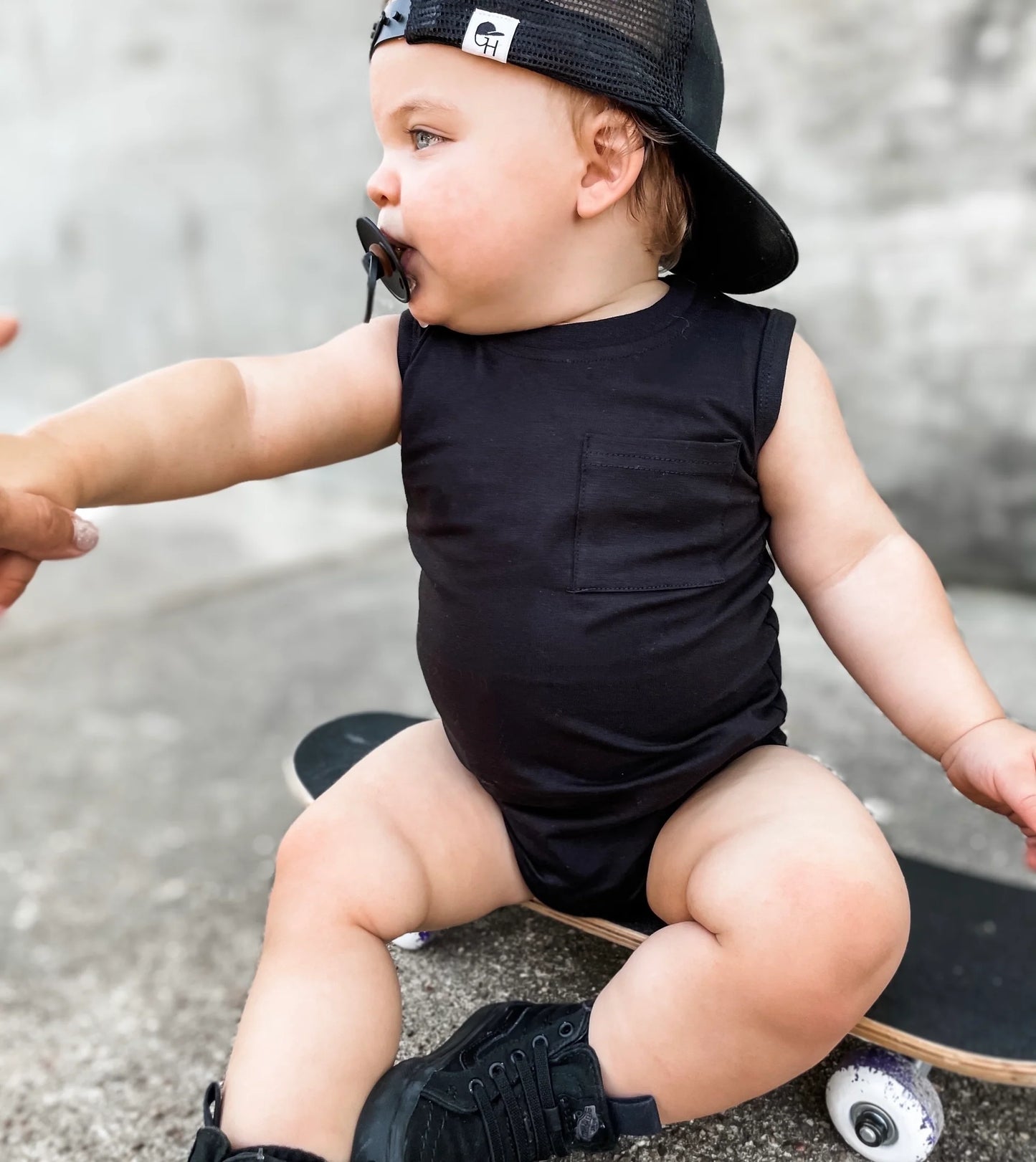 Little Bipsy Tank Onesie- Black