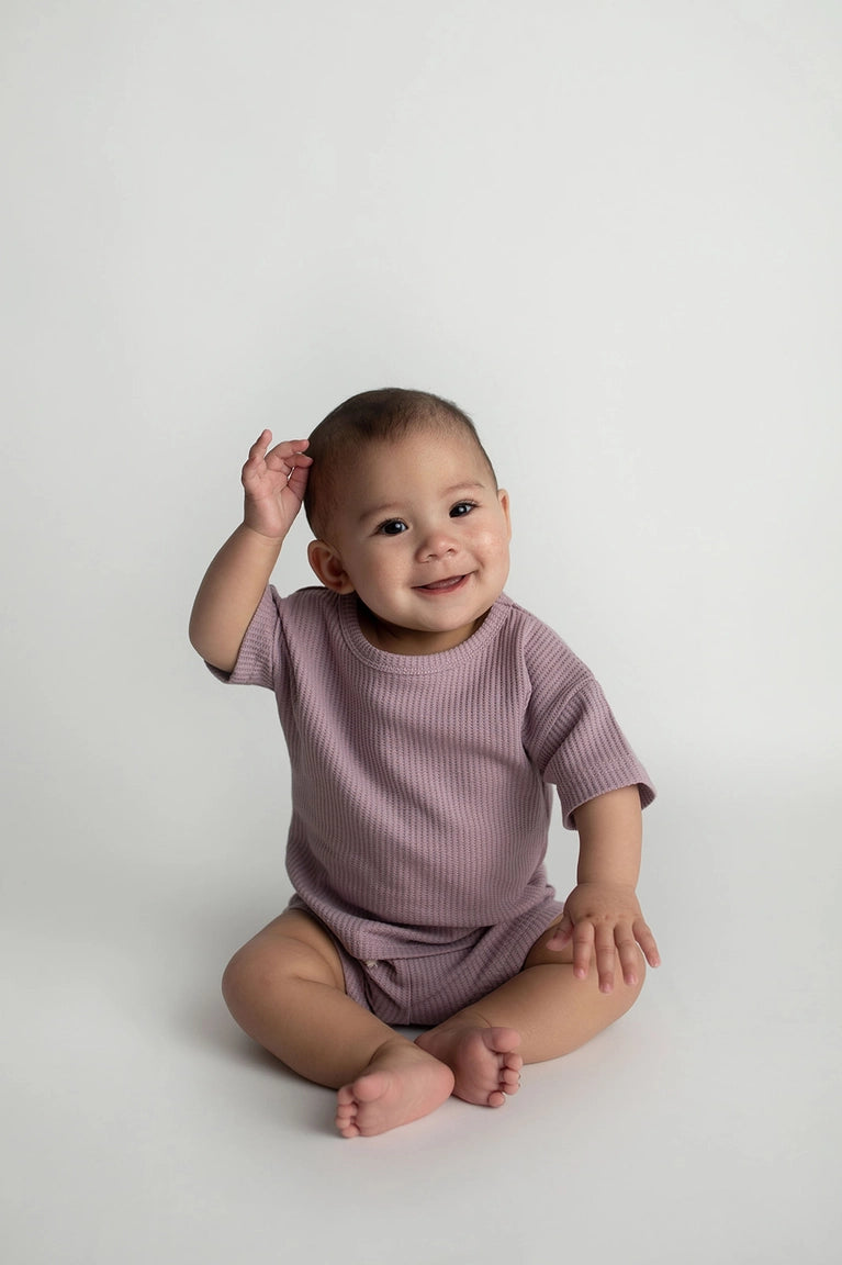 Waffle Knit set- Lilac