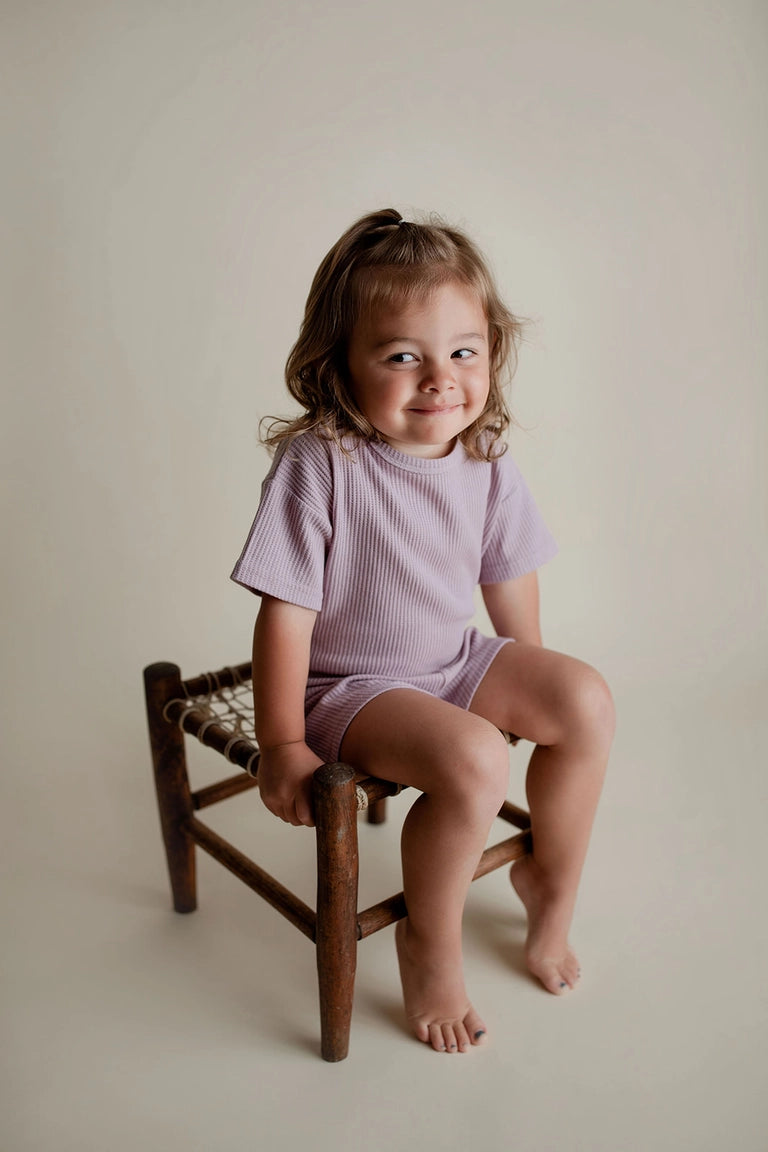 Waffle Knit set- Lilac