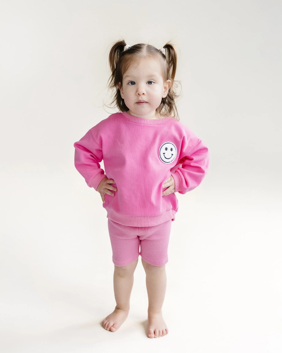 Smiley Biker Set- Pink