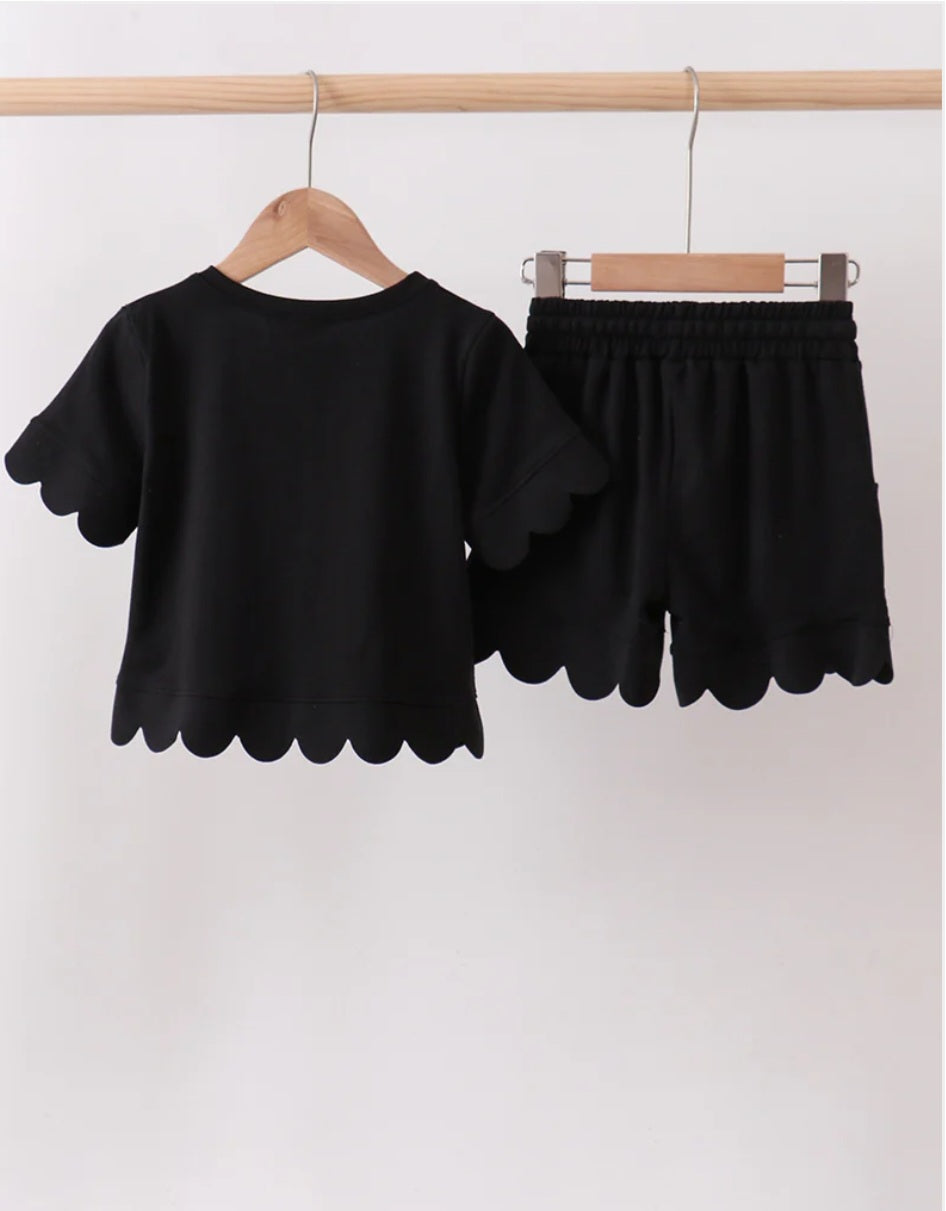 Black Scalloped Set