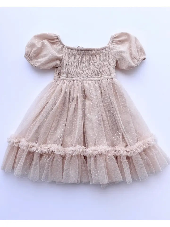 Smocked Dots Tulle Dress
