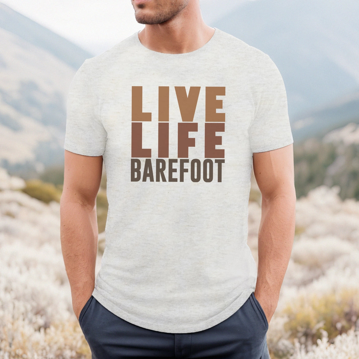 Live Life Barefoot- Adult tee