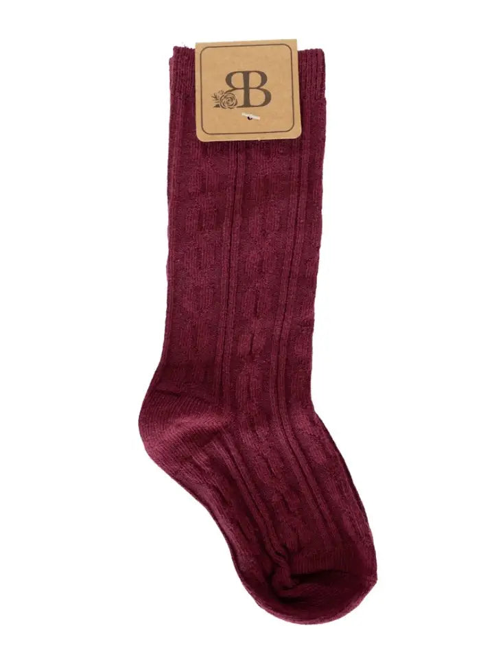 Cable Knit Knee Highs