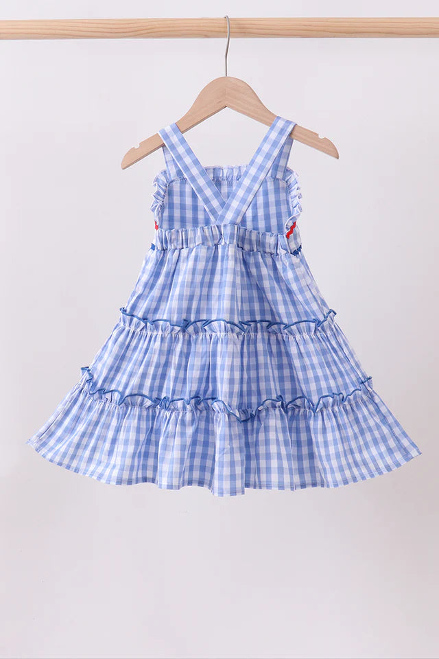 Red, White & Blue Gingham Dress