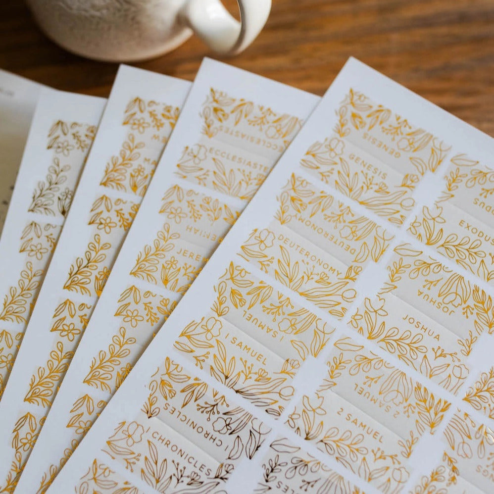 Gold Foil Bible Tabs- Cream