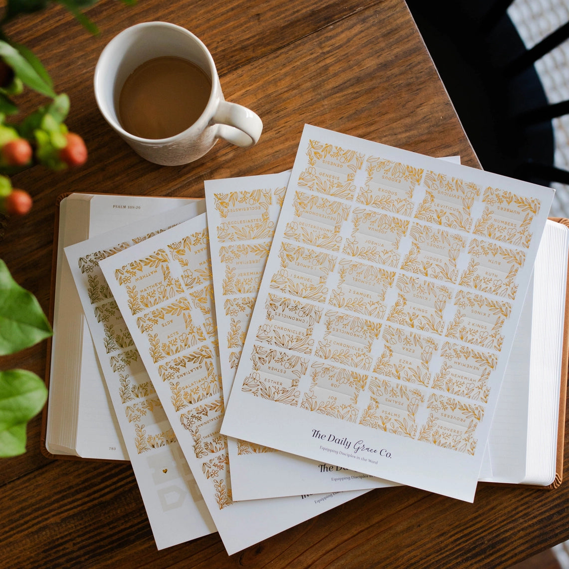 Gold Foil Bible Tabs- Cream