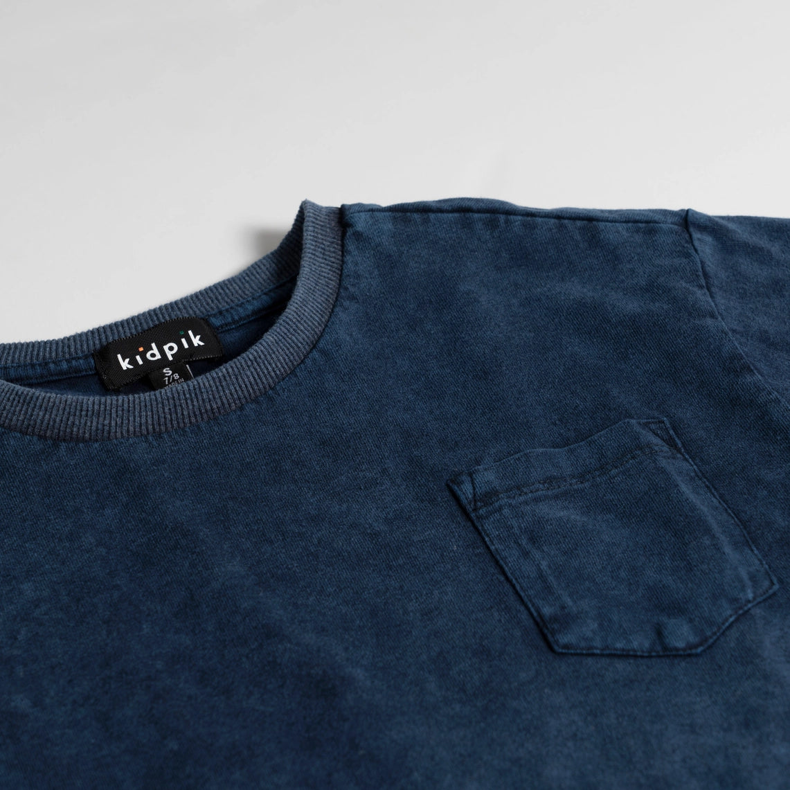 Oversized Pocket Tee- Navy