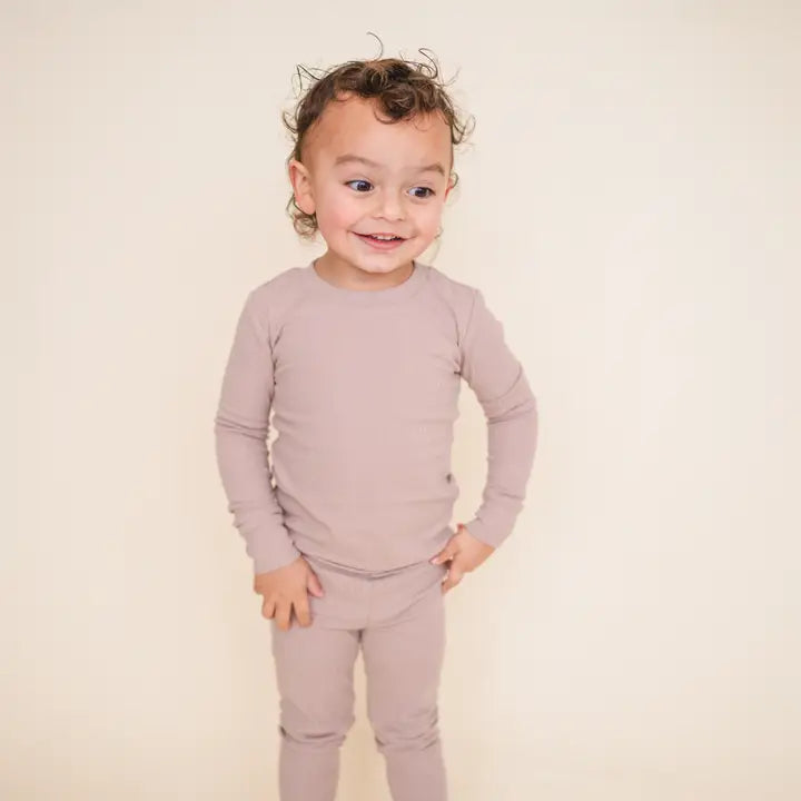 Organic Cotton Ribbed Set- Mocha