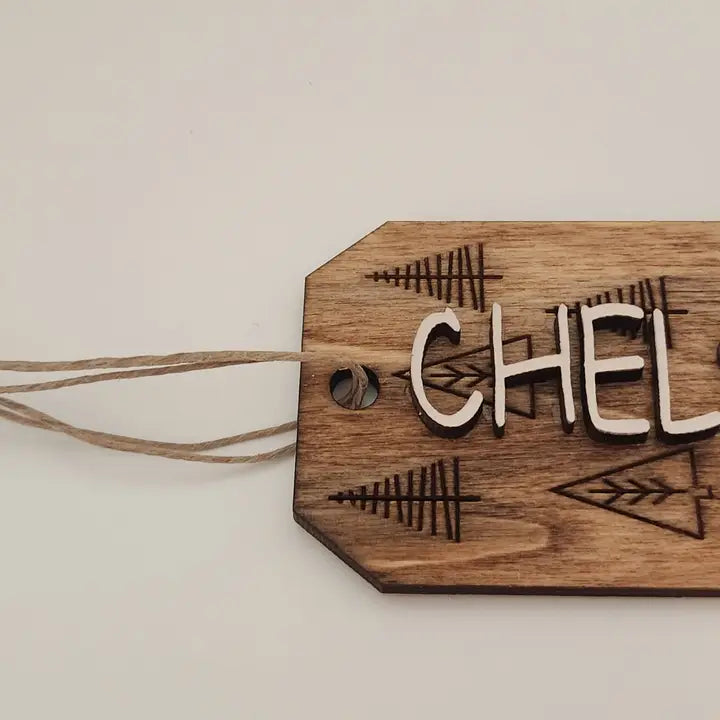 Stocking Name Tags- Engraved Trees