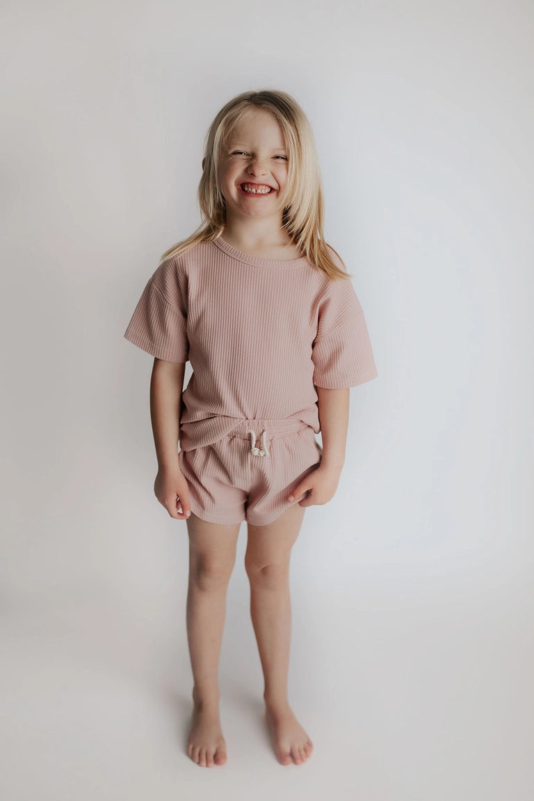 Waffle Knit set- Pink