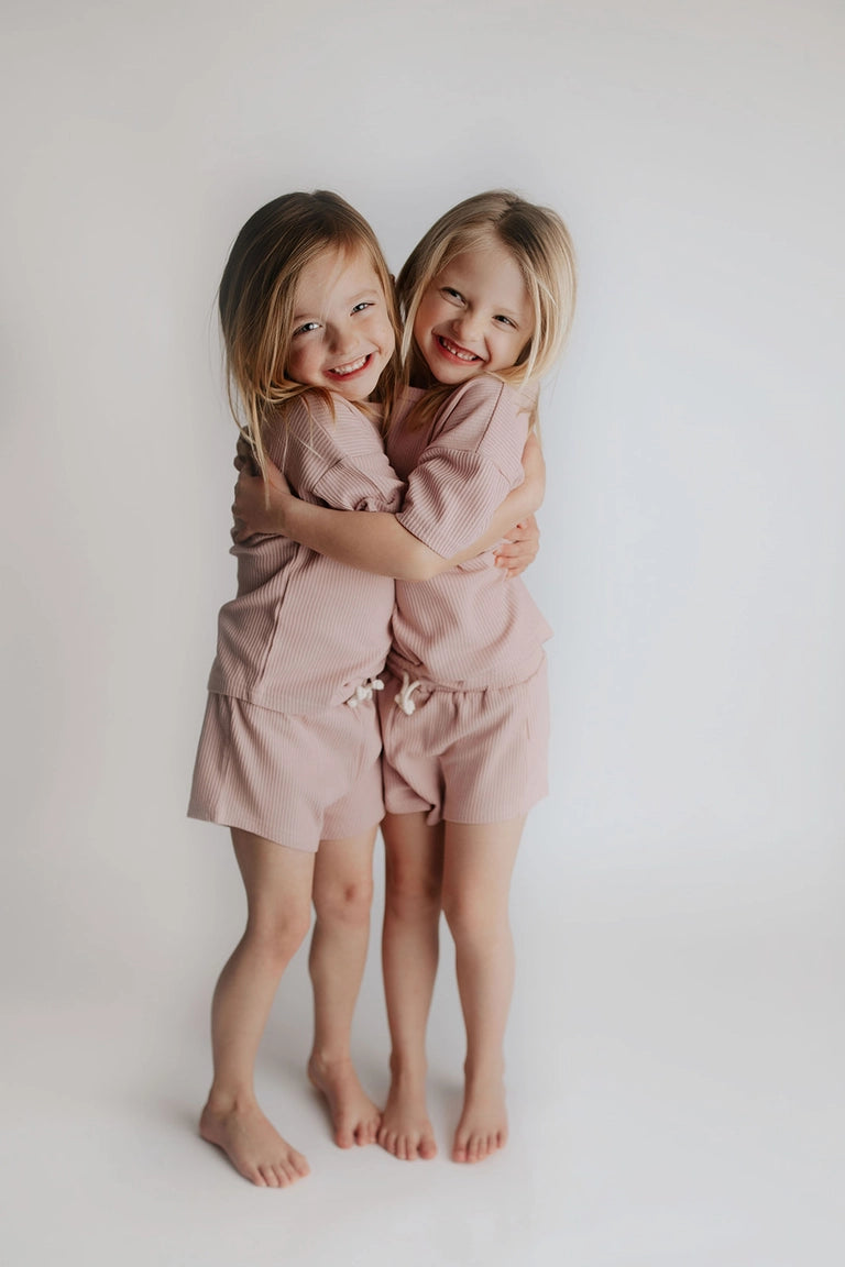 Waffle Knit set- Pink