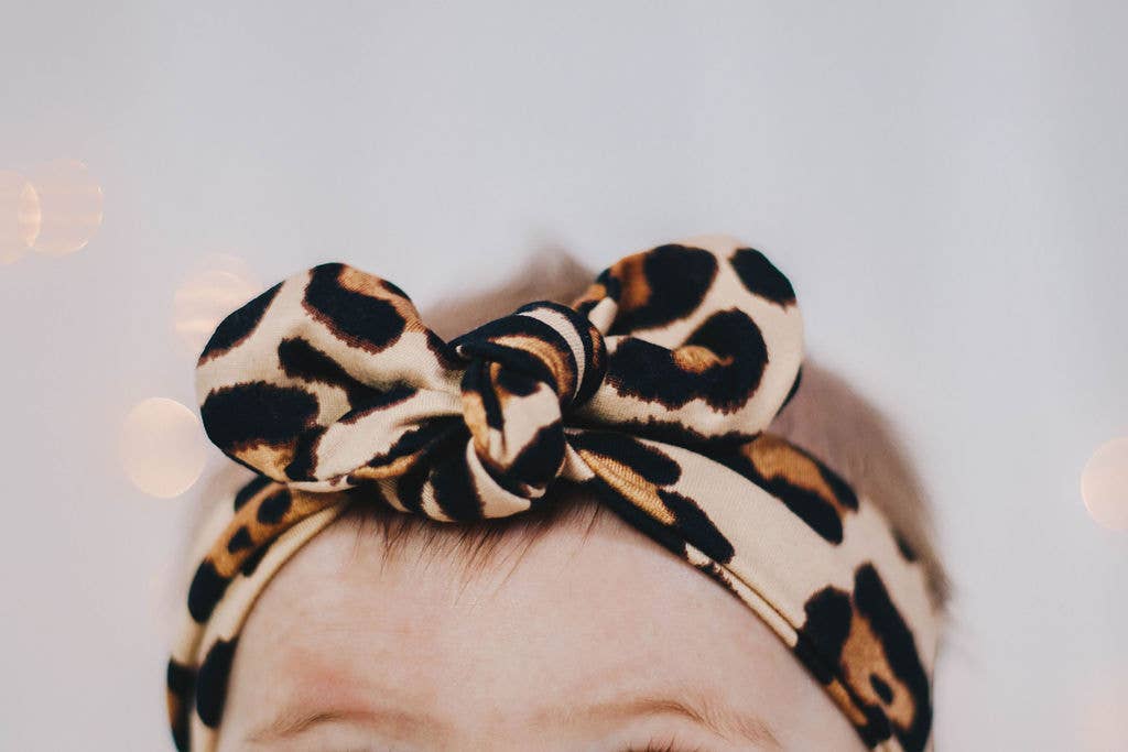 Cheetah knot bow headband