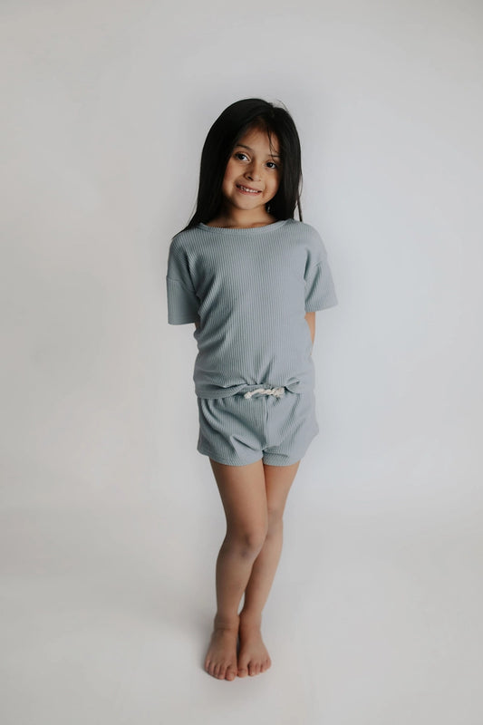 Waffle Knit set- Blue