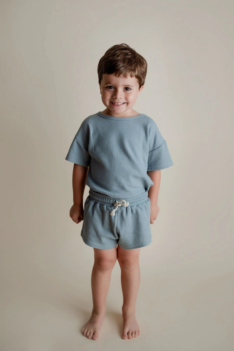Waffle Knit set- Blue