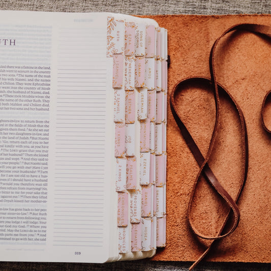 Gold Foil Bible Tabs- Dusty Pink