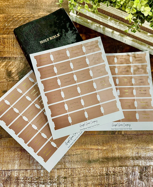 Gold Foil Bible Tabs- Sand