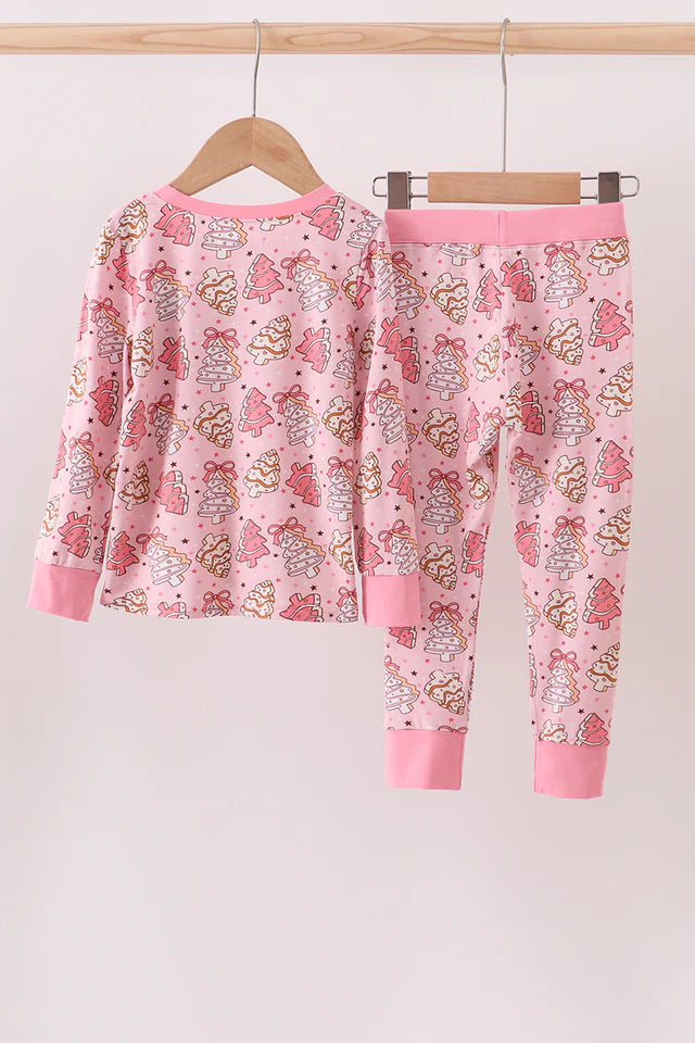 Pink Trees Christmas Jammies- Two Piece
