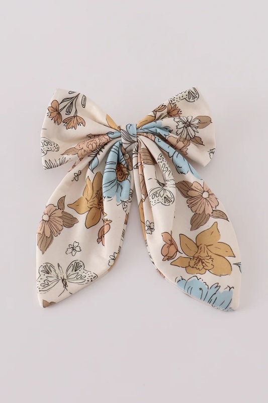 Neutral Floral Bow