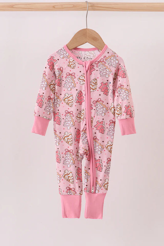 Pink Trees Christmas Jammies- Zippy