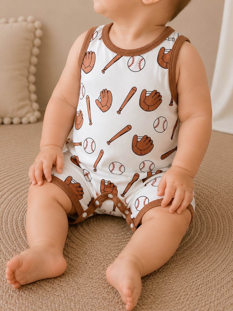 Baseball Tank Romper