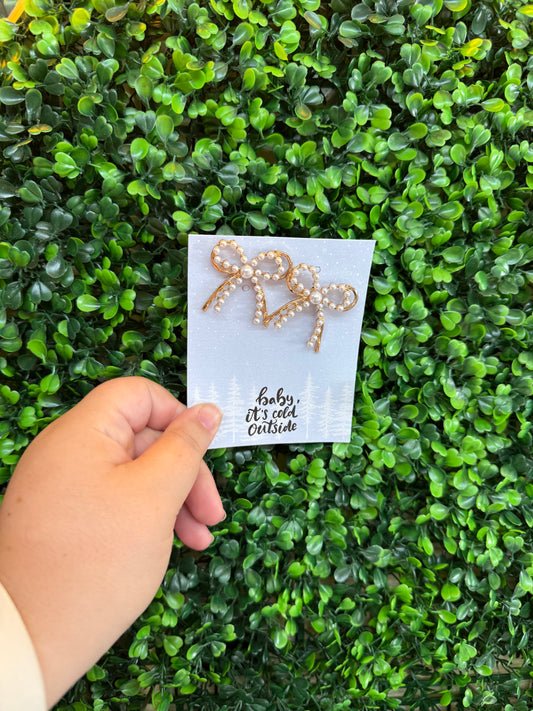 Bows and Pearls Earrings