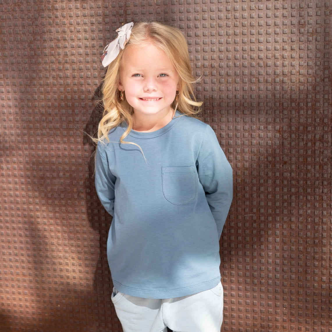 Charlie Long Sleeve Pocket Shirt- Cobalt