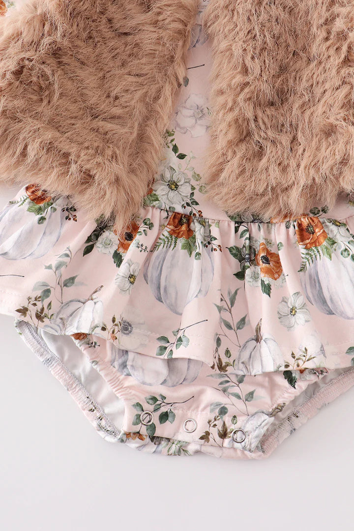 Floral Pumpkin Vest set