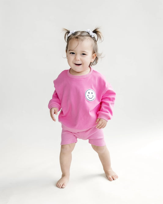 Smiley Biker Set- Pink
