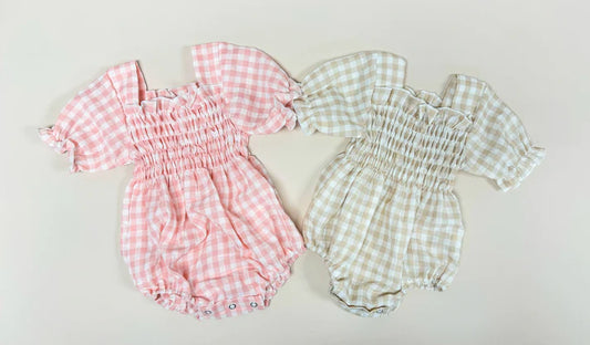 Gingham Scrunch Romper