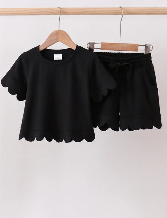 Black Scalloped Set