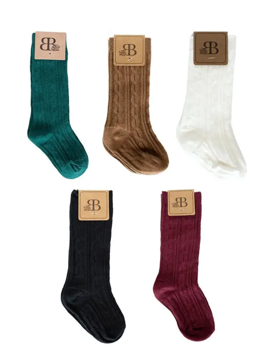 Cable Knit Knee Highs