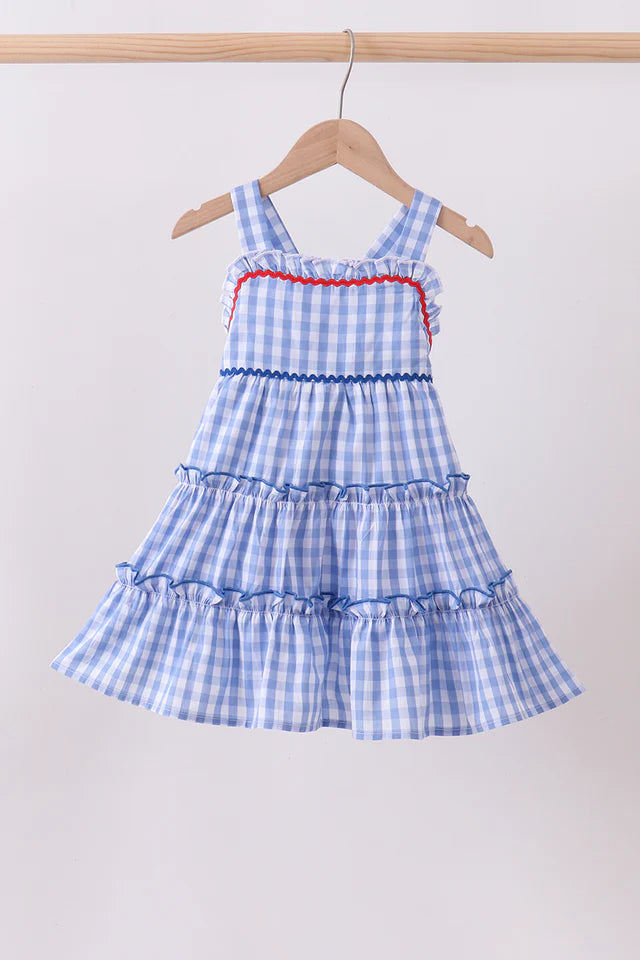 Red, White & Blue Gingham Dress