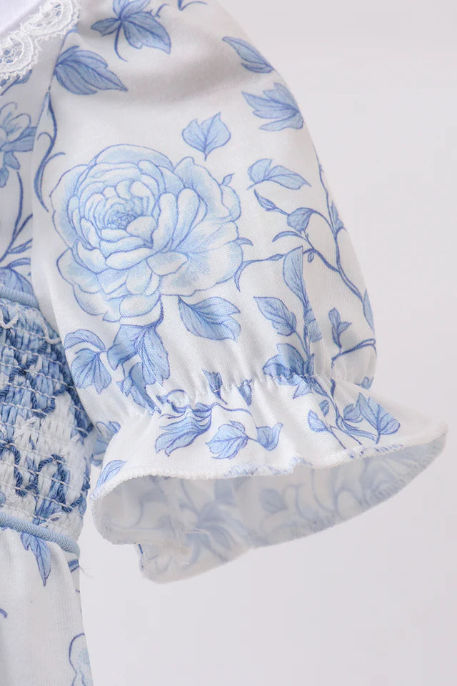 Blue Floral Romper