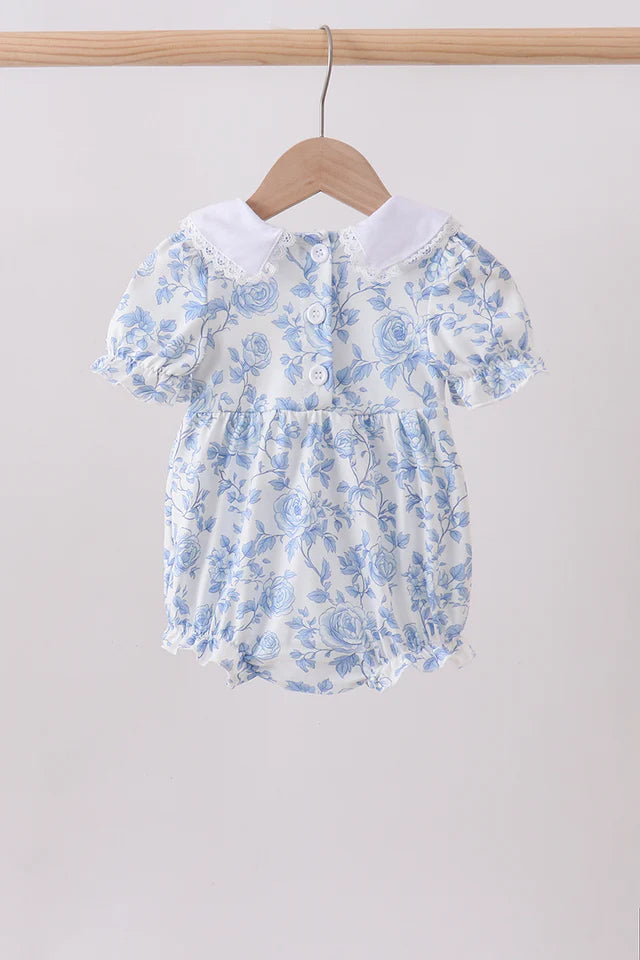 Blue Floral Romper